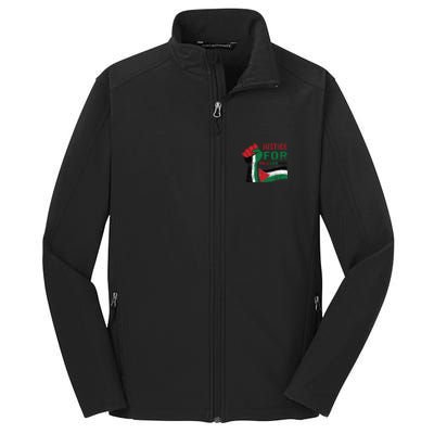 Justice For Palestinian Hand Raise Free Palestine Flag Gift Core Soft Shell Jacket