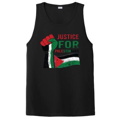 Justice For Palestinian Hand Raise Free Palestine Flag Gift PosiCharge Competitor Tank