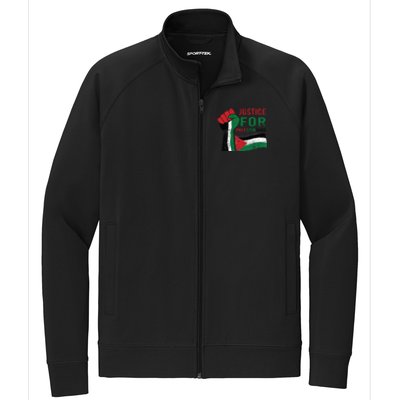 Justice For Palestinian Hand Raise Free Palestine Flag Gift Stretch Full-Zip Cadet Jacket