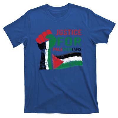 Justice For Palestinian Hand Raise Free Palestine Flag Gift T-Shirt