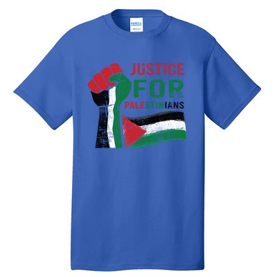 Justice For Palestinian Hand Raise Free Palestine Flag Gift Tall T-Shirt