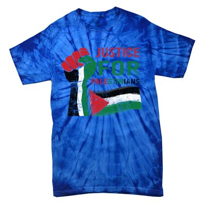 Justice For Palestinian Hand Raise Free Palestine Flag Gift Tie-Dye T-Shirt