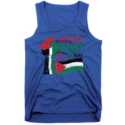 Justice For Palestinian Hand Raise Free Palestine Flag Gift Tank Top