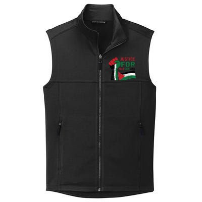 Justice For Palestinian Hand Raise Free Palestine Flag Gift Collective Smooth Fleece Vest