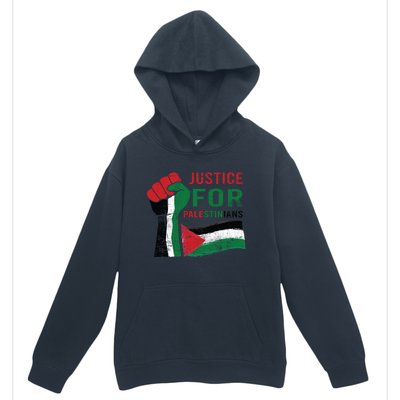 Justice For Palestinian Hand Raise Free Palestine Flag Gift Urban Pullover Hoodie