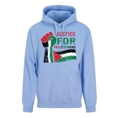 Justice For Palestinian Hand Raise Free Palestine Flag Gift Unisex Surf Hoodie