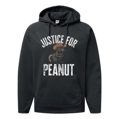 Justice For Peanut The Squirrel Peanut Squirrel Design Performance Fleece Hoodie