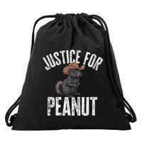 Justice For Peanut The Squirrel Peanut Squirrel Design Drawstring Bag