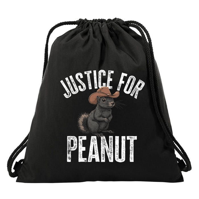 Justice For Peanut The Squirrel Peanut Squirrel Design Drawstring Bag