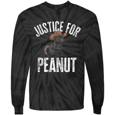 Justice For Peanut The Squirrel Peanut Squirrel Design Tie-Dye Long Sleeve Shirt