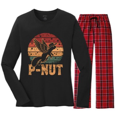 Justice For Peanut P’Nut Pnut Squirrel Lover Women's Long Sleeve Flannel Pajama Set 