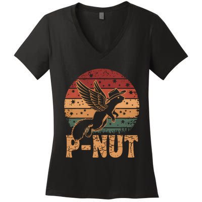 Justice For Peanut P’Nut Pnut Squirrel Lover Women's V-Neck T-Shirt