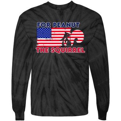 Justice For Peanut P’Nut Pnut Squirrel Trump 2024 Tie-Dye Long Sleeve Shirt