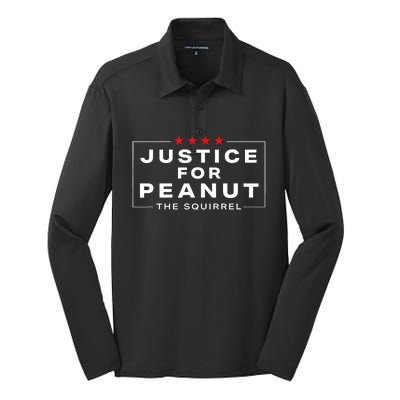 Justice For Peanut The Squirrel Peanut Squirrel Design Silk Touch Performance Long Sleeve Polo