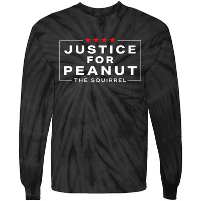 Justice For Peanut The Squirrel Peanut Squirrel Design Tie-Dye Long Sleeve Shirt