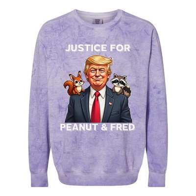 Justice For Peanut & Fred Funny Donald Trump Colorblast Crewneck Sweatshirt