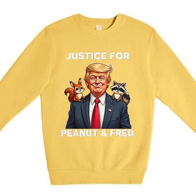 Justice For Peanut & Fred Funny Donald Trump Premium Crewneck Sweatshirt