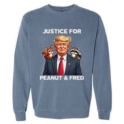 Justice For Peanut & Fred Funny Donald Trump Garment-Dyed Sweatshirt