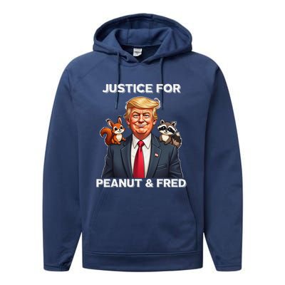 Justice For Peanut & Fred Funny Donald Trump Performance Fleece Hoodie