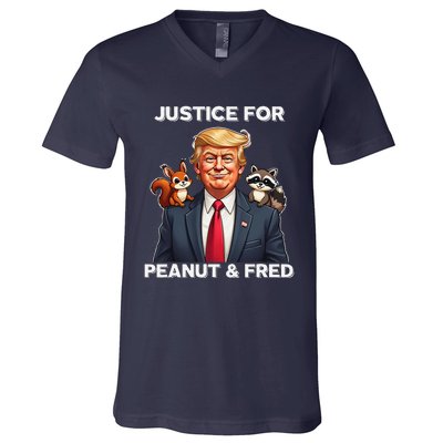 Justice For Peanut & Fred Funny Donald Trump V-Neck T-Shirt