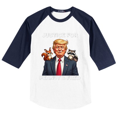 Justice For Peanut & Fred Funny Donald Trump Baseball Sleeve Shirt