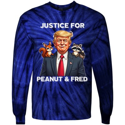 Justice For Peanut & Fred Funny Donald Trump Tie-Dye Long Sleeve Shirt