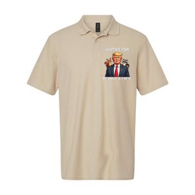 Justice For Peanut & Fred Funny Donald Trump Softstyle Adult Sport Polo