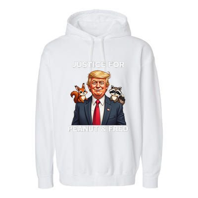 Justice For Peanut & Fred Funny Donald Trump Garment-Dyed Fleece Hoodie