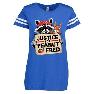 Justice For Peanut The Squirrel And Fred The Raccon Enza Ladies Jersey Football T-Shirt