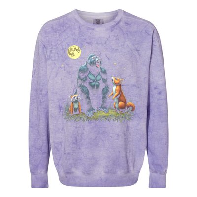 Justice For Peanut And Fred! Squirrel Raccoon Gorilla Colorblast Crewneck Sweatshirt