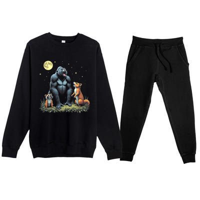 Justice For Peanut And Fred! Squirrel Raccoon Gorilla Premium Crewneck Sweatsuit Set