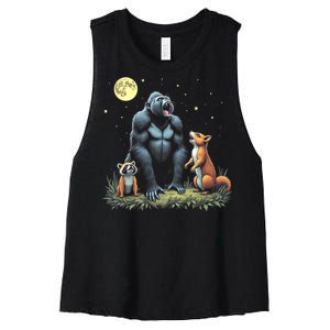 Justice For Peanut And Fred! Squirrel Raccoon Gorilla Women's Racerback Cropped Tank