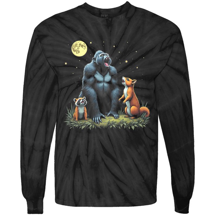 Justice For Peanut And Fred! Squirrel Raccoon Gorilla Tie-Dye Long Sleeve Shirt