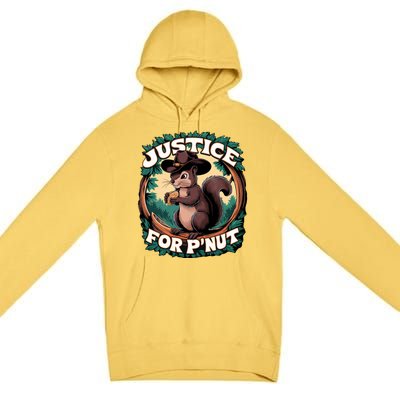 Justice For PNut Cute Peanut The Squirrel Cowboy Hat Premium Pullover Hoodie