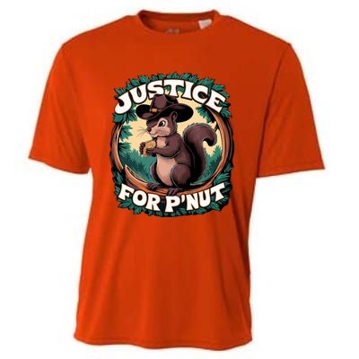 Justice For PNut Cute Peanut The Squirrel Cowboy Hat Cooling Performance Crew T-Shirt