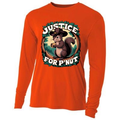 Justice For PNut Cute Peanut The Squirrel Cowboy Hat Cooling Performance Long Sleeve Crew