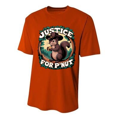 Justice For PNut Cute Peanut The Squirrel Cowboy Hat Performance Sprint T-Shirt