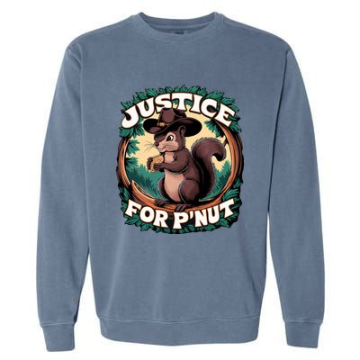 Justice For PNut Cute Peanut The Squirrel Cowboy Hat Garment-Dyed Sweatshirt