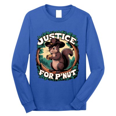 Justice For PNut Cute Peanut The Squirrel Cowboy Hat Long Sleeve Shirt