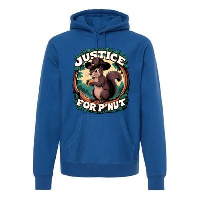 Justice For PNut Cute Peanut The Squirrel Cowboy Hat Premium Hoodie