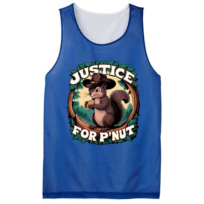 Justice For PNut Cute Peanut The Squirrel Cowboy Hat Mesh Reversible Basketball Jersey Tank