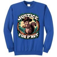 Justice For PNut Cute Peanut The Squirrel Cowboy Hat Tall Sweatshirt