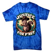 Justice For PNut Cute Peanut The Squirrel Cowboy Hat Tie-Dye T-Shirt