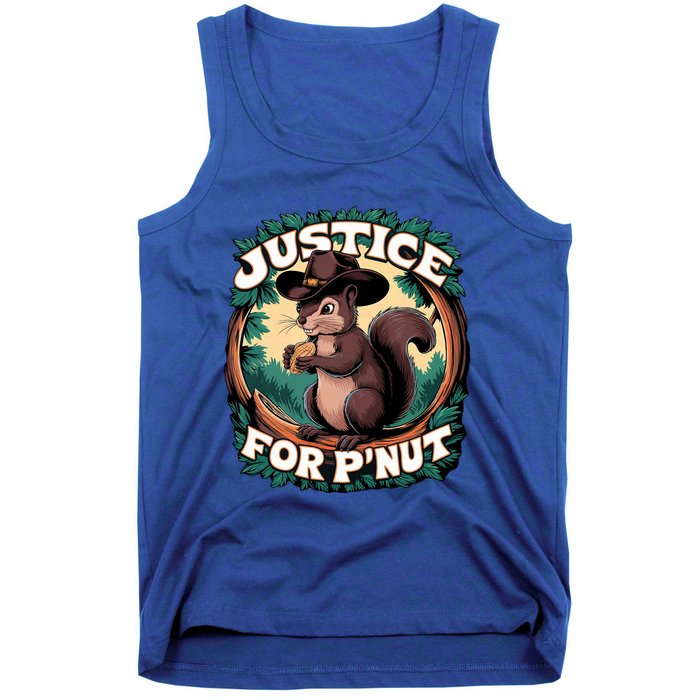 Justice For PNut Cute Peanut The Squirrel Cowboy Hat Tank Top