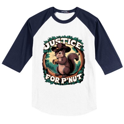 Justice For PNut Cute Peanut The Squirrel Cowboy Hat Baseball Sleeve Shirt