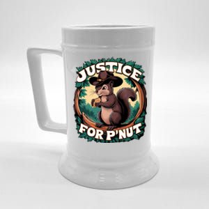 Justice For PNut Cute Peanut The Squirrel Cowboy Hat Beer Stein