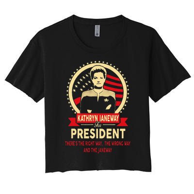 Janeway For President! Women's Crop Top Tee