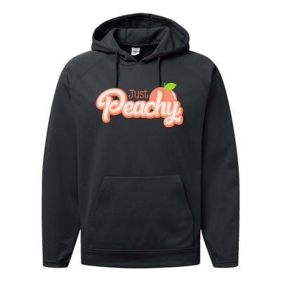 Just Freaking Peachy Feeling Happy Happiness Positivity Performance Fleece Hoodie