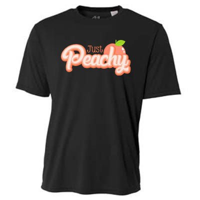 Just Freaking Peachy Feeling Happy Happiness Positivity Cooling Performance Crew T-Shirt