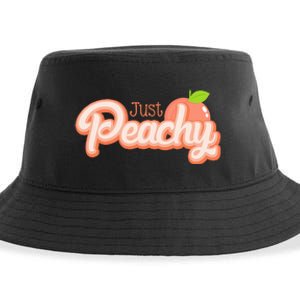 Just Freaking Peachy Feeling Happy Happiness Positivity Sustainable Bucket Hat